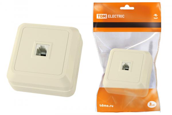 TDM  Ладога Слоновая Кость Розетка телефонная (RJ-11) открытая установка IP20 SQ1801-0023