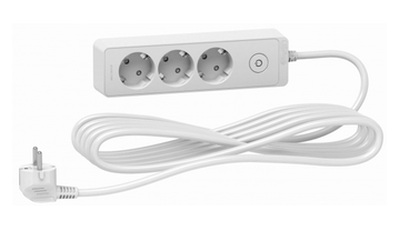 Удлинитель 3 розетки  2К+З кабель 3м белый Schneider Electric