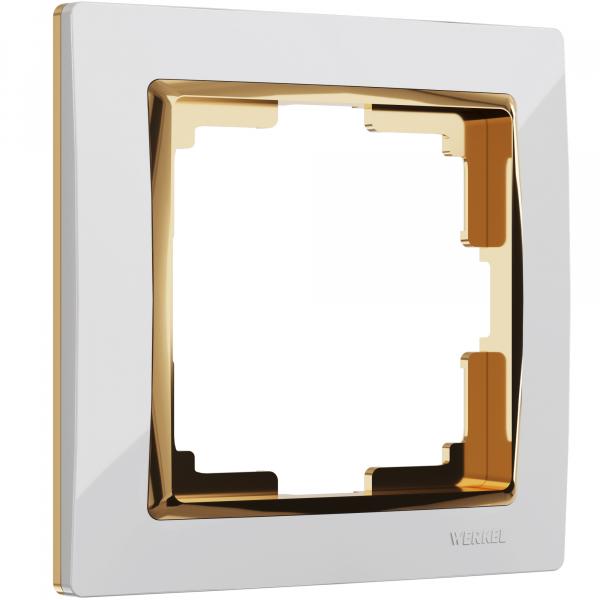 Werkel  Snabb Белый-Золото Рамка 1-местная WL03-Frame-01-white-GD a035252