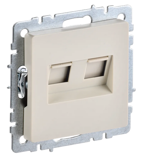 BRITE Роз. двойная RJ11+RJ45 кат.5E РК/Т12-БрКр беж. IEK