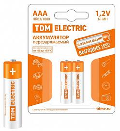 Аккумулятор TDM AAA-1000 mAh Ni-MH BP-2 (кратно 2)