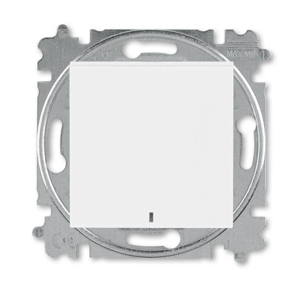ABB  Levit   Белый/Белый Выключатель 1-клавишный с подсветкой 2CHH590146A6003