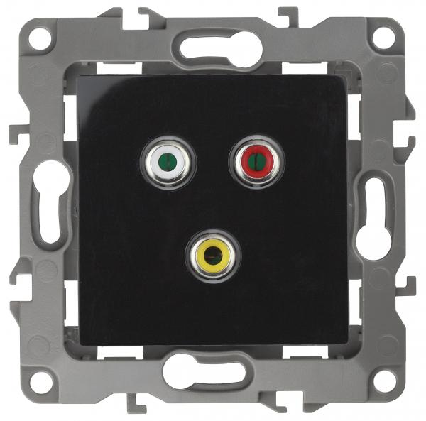 ЭРА  Эра12  Черный  Розетка RCA   12-3113-06 Б0027476
