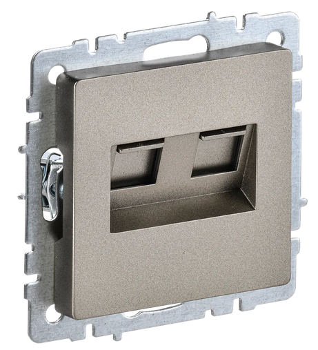BRITE Роз. двойная RJ11+RJ45 кат.5E РК/Т12-БрШ шамп. IEK