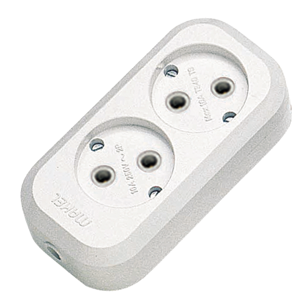 Колодка MAKEL MGP101 2 розетки без заземляющих контактов