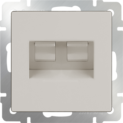Werkel Слоновая Кость Розетка Механизм телефонная RJ-11 и Еthernet RJ-45 WL03-RJ11-45-ivory