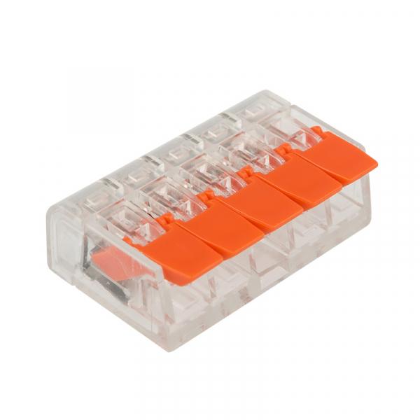 REXANT 221-415 Клемма 5-проводная до 4,0 мм² (40 шт/уп) 07-5205