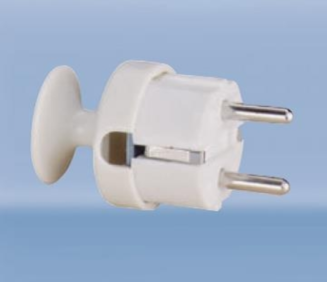 ABL Вилка термопласт 16A, 2P+E, 250V, (белый), ABL 1105010