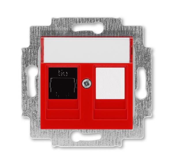 ABB  Levit  Красный Розетка компьютерная RJ45 категория 5e+заглушка, 2CHH295117A6065