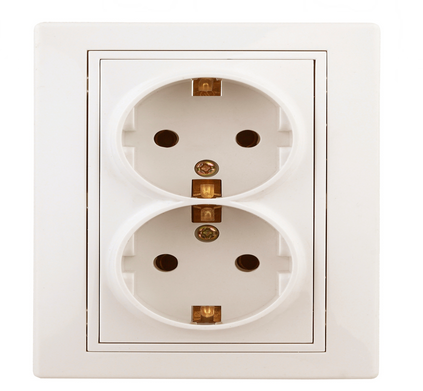 ЭРА  Intro  Plano  Слоновая Кость  Розетка 2X2P+E Schuko, 16АХ-250В, скрытая установка  1-205-02 Б0027616