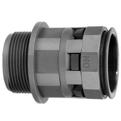 Муфта труба-коробка DKC PAM23M25N DN 23 мм, М25х1,5, полиамид, цвет черный