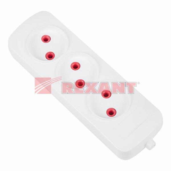 Колодка Rexant  3 гнезда без заземляющих контактов Эконом 11-8711 11-8711