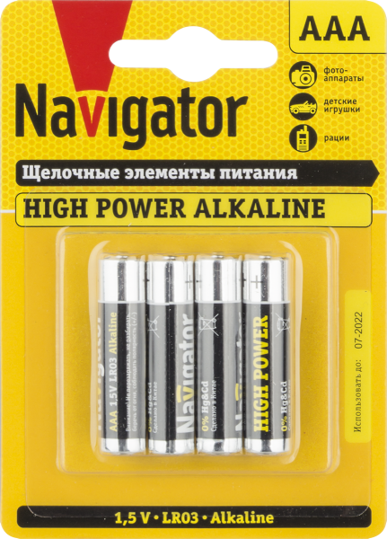 Элемент питания Navigator NBT-NE-LR03-BP4 94 751 (кратно 4)