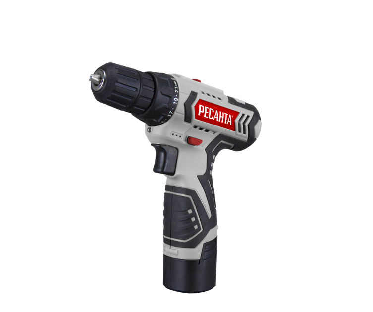 Шуруповерт аккумуляторный 12В, 20Нм, 2 аккумурятора (Li-Ion)*2а/ч кейс ДА-12-2ЛК Ресанта 75/14/2