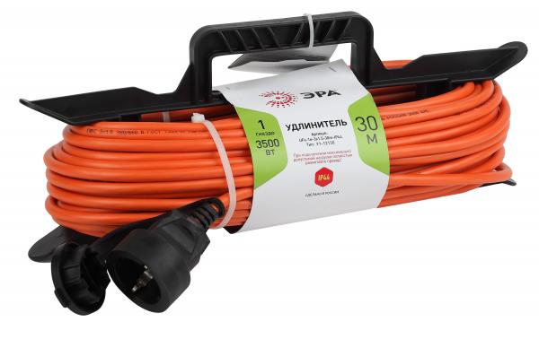 Удлинитель силовой ЭРА UFx-1e-3x1.5-30m-IP44 на рамке с заземляющими контактами 1 гнездо 30м ПВС 3x1.5