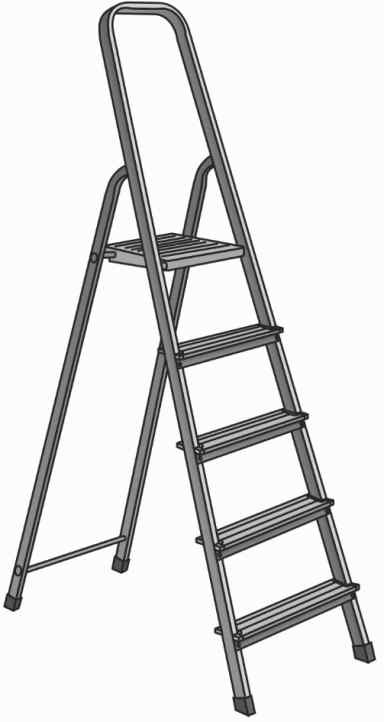 Стремянка TDM Народная СА5  5 ступеней, алюминиевая, усиленный профиль h=1000 мм