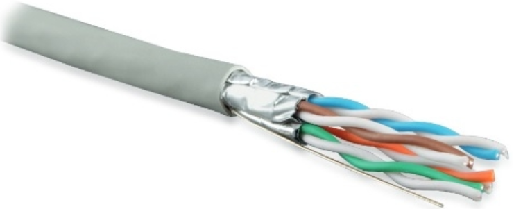 UFTP4-C6-S23-IN-LSZH-GY-500 (500 м) Кабель витая пара, экранированнай U/FTP, категория 6, 4 пары (23 AWG), одножил. (solid), каждая пара в фольге, LSZH, нг(С)-HF, –20°C–+60°C, серый-гарантия: 15 лет компон., 25 лет системная Hyperline