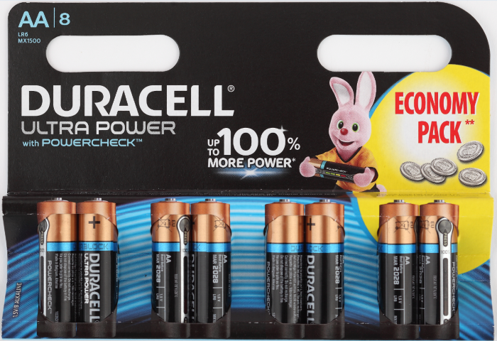Элемент питания DURACELL MX1500/LR6 Ultra Power BP8 (кратно 8)