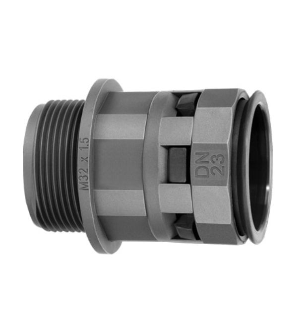 Муфта труба-коробка DN 29 мм, М40х1,5, полиамид, цвет черный, DKC PAM29M40N