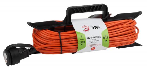 Удлинитель силовой ЭРА UFx-1-2x1.0-40m-IP44 на рамке без заземляющих контактов  1 гнездо 40м ПВС 2х1