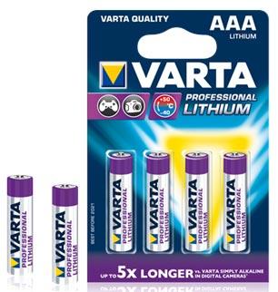 Элемент питания VARTA 6103.301.404 LITHIUM LR03  BP4