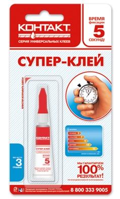 Супер-клей Контакт 20г, блистер, шоу-бокс(4шт годен до 08.2016)