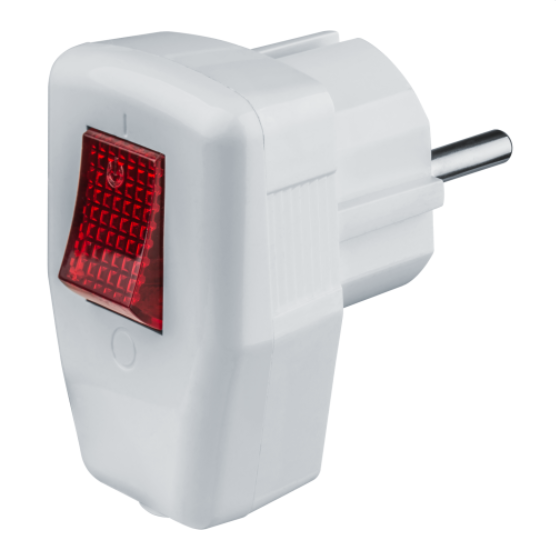 Navigator Вилка 61 364 NCA-PL05-16A-ESC-WH угловая с заземляющими контактами с выключателем Белый 61364