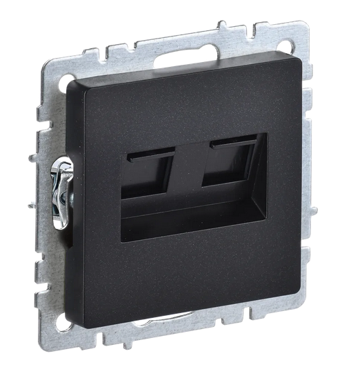 BRITE Роз. двойная RJ11+RJ45 кат.5E РК/Т12-БрЧ черн. IEK