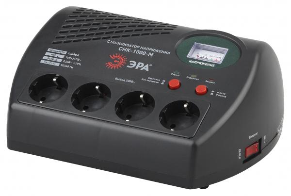 Стабилизатор однофазный  1,0кВа релейный напольный ЭРА СНК-1000-М компактный, м.д., 160-260В/220В, 1000ВА (6)