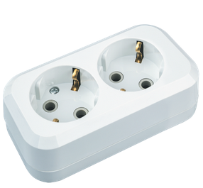 Колодка Navigator 61 582 NCA-BL01-02-E-WH 2гн с/з АБС пластик
