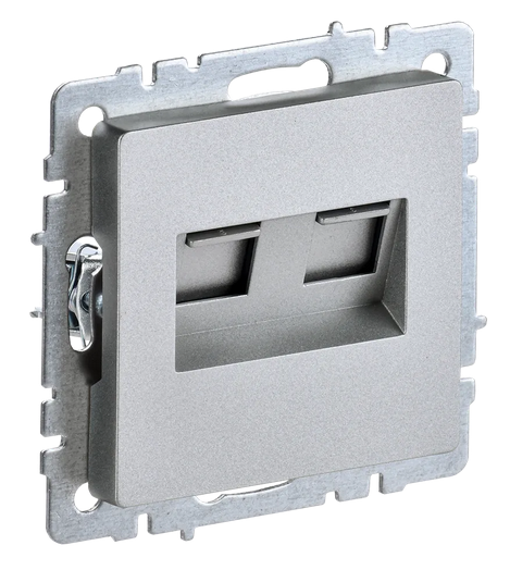 BRITE Роз. двойная RJ11+RJ45 кат.5E РК/Т12-БрА алюм. IEK