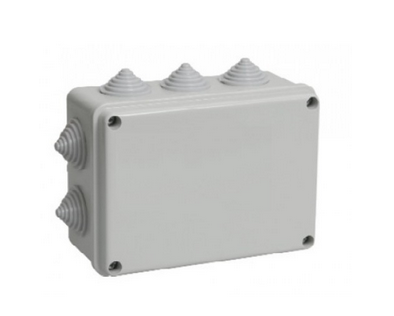 Коробка КМ41241 распаячная для открытой установки 150х110х70 мм IP44 (RAL7035, 10 гермовводов)