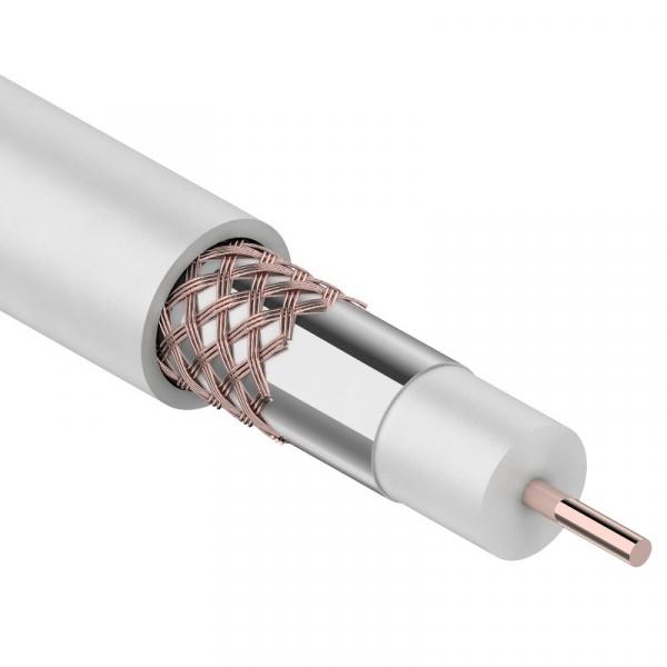 Кабель RG-6U+Cu (75 Ом), Cu/Al/Cu 48 % (бухта 100 м) белый PROconnect 01-2206