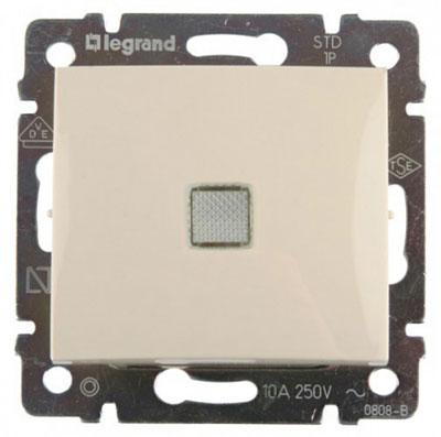 Legrand Valena  Слоновая Кость Переключатель механизм 1-клавишный с подсветкой 10А /774326 (кратно 10)