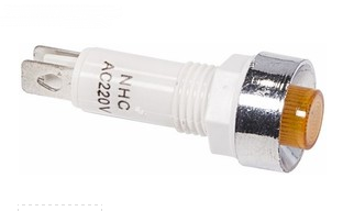 Индикатор c отражателем  Ø10  220V  желтый  (RWE-209)  REXANT 36-4753