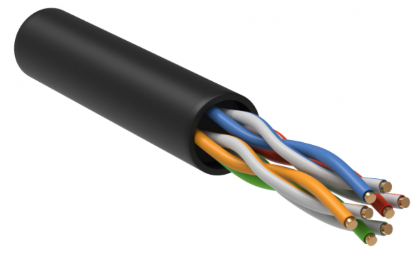 U/UTP 5E 4х2х24AWG solid LDPE черн. (305м) РФ ITK Витая пара
