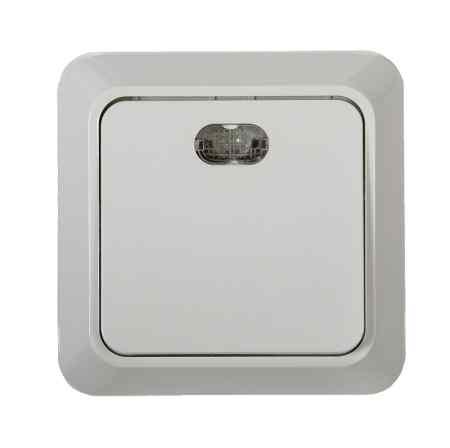 7121-W Выключатель накл 1кл подсветкой BOLLETO белый IN HOME (1101)