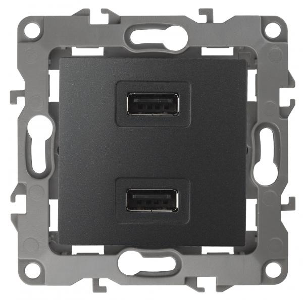 ЭРА  Эра12  Антрацит  Устройство зарядное USB, 5В-2100мА,   12-4110-05 Б0027495