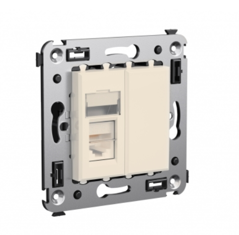 DKC  Avanti С/У Ванильная Дымка  Розетка компьютерная RJ-45 , кат.5e 1-местная 4405463