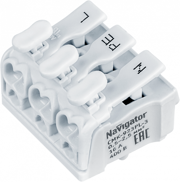 Navigator 61 072 NTC-CMK-923PL-3 Клеммы монтажные (5шт/уп) 61072