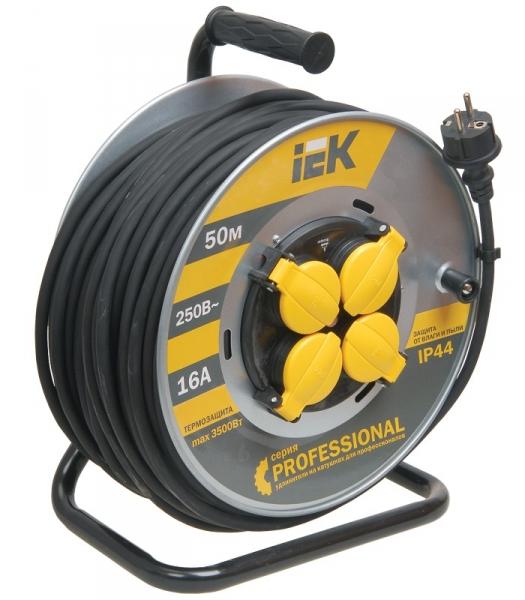 Катушка УК50 т/з 4 места 2Р+PЕ/50м КГ 3х1,5мм2 IP44  на мет с "Professional" IEK