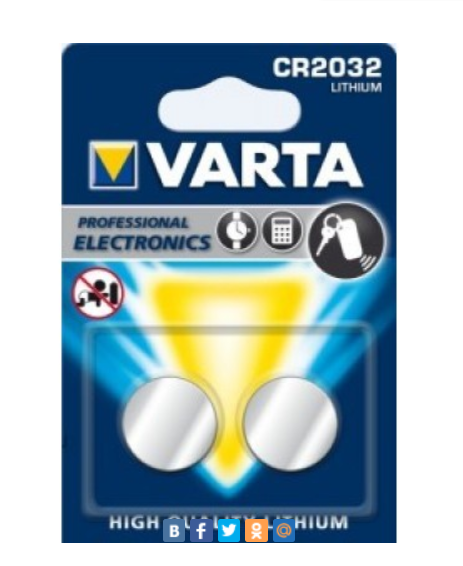 Элемент питания VARTA CR2032  6032 BL2