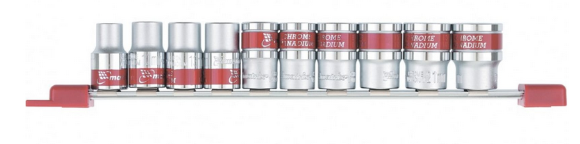 Набор торцевых головок 1/2", 6-ти гр., CrV, 10шт., 10-22мм// Matrix