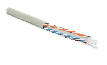 Hyperline UUTP4-C6-S23-IN-LSZH-GY-305 (305 м) Кабель витая пара U/UTP, категория 6, 4 пары (23 AWG), одножильный (solid), с разделителем, LSZH, нг(С)-HF, –20°C – +75°C, серый - гарантия: 15 лет компонентная, 25 лет системная