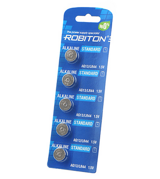 Элемент питания ROBITON STANDARD R-AG13-0-BL5 (0% Hg) (кратно 5)