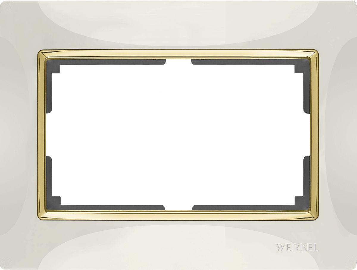 Werkel  Snabb Слоновая Кость-Хром Рамка для 2-местной розетки WL03-Frame-01-DBL-ivory a033482
