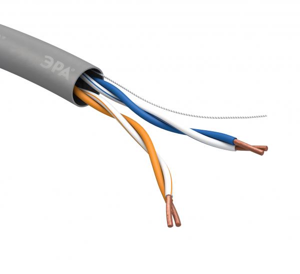 ЭРА Кабель витая пара U/UTP 2x2x24 AWG Cat5e CU PVC 305м (2/40) (2/40)