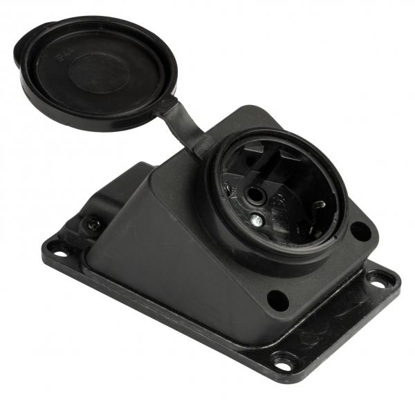 Розетка настенная с защитной крышкой каучуковая наклонная 230В 2P+PE 16A IP44 EKF