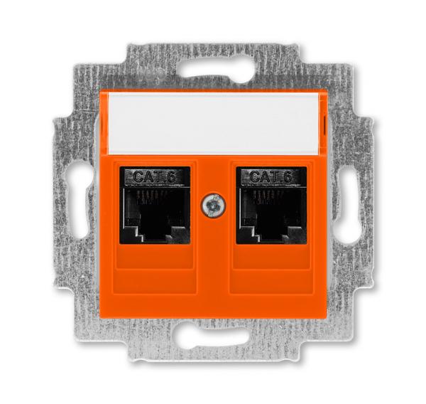 ABB  Levit  Оранжевый Розетка компьютерная, 2хRJ45 категория 6, 2CHH296118A6066