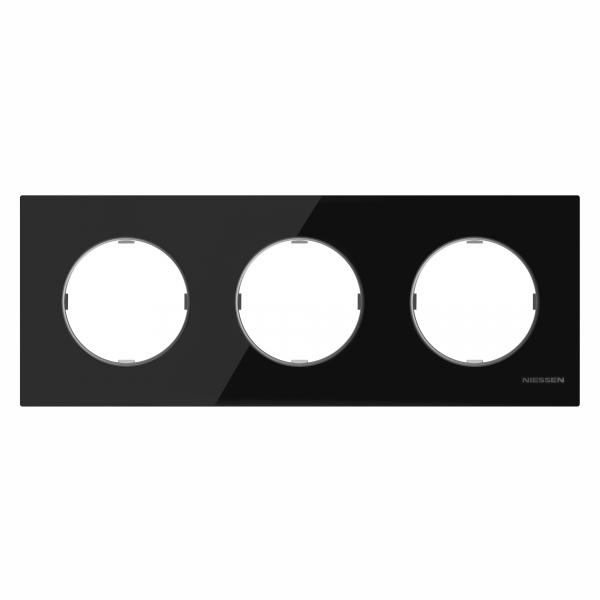 ABB Рамка 3-постовая, серия SKY Moon, цвет стекло чёрное /2CLA867300A3101/